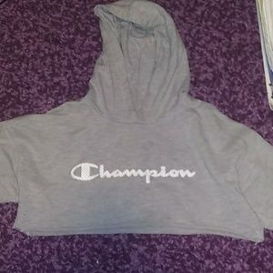 Grey Champion Cropped Hoodie🌺